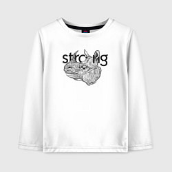 Лонгслив хлопковый детский Носорог, цвет: белый