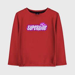 Лонгслив хлопковый детский Supervive logo, цвет: красный