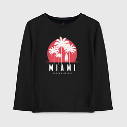 Лонгслив хлопковый детский Miami ocean drive, цвет: черный