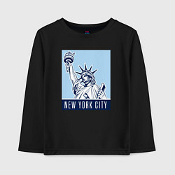 Лонгслив хлопковый детский New York style, цвет: черный