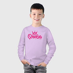 Лонгслив хлопковый детский Pink queen, цвет: лаванда — фото 2