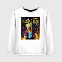 Лонгслив хлопковый детский Prodigy by Homer Simpson, цвет: белый