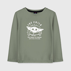 Лонгслив хлопковый детский The Force is strong - Грогу, цвет: авокадо