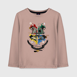 Лонгслив хлопковый детский Hogwarts School of Witchcraft and Wizardry, цвет: пыльно-розовый