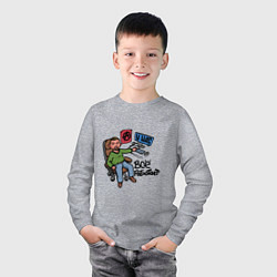 Лонгслив хлопковый детский Всё работает, цвет: меланж — фото 2