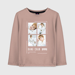 Лонгслив хлопковый детский Bang chan stray kids cute, цвет: пыльно-розовый