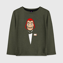 Лонгслив хлопковый детский Money heist godfather, цвет: меланж-хаки