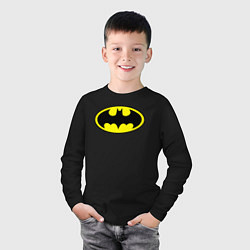Лонгслив хлопковый детский Batman logo, цвет: черный — фото 2