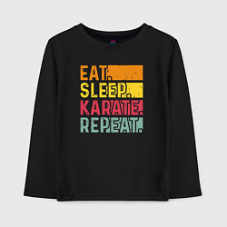 Лонгслив хлопковый детский Сон еда карате, цвет: черный