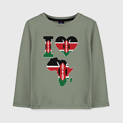 Детский лонгслив Я люблю Кению