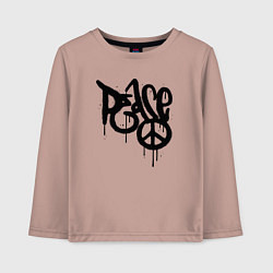 Лонгслив хлопковый детский Graffiti peace, цвет: пыльно-розовый