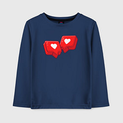 Лонгслив хлопковый детский Love like, цвет: тёмно-синий