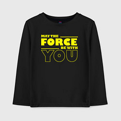 Лонгслив хлопковый детский May the force be with you Star wars, цвет: черный