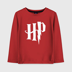Лонгслив хлопковый детский Гарри Поттер абревиатура, цвет: красный