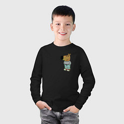 Лонгслив хлопковый детский Чилловый парень, цвет: черный — фото 2