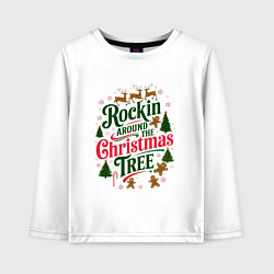 Детский лонгслив Новогодняя атмосфера rockin around the christmas t