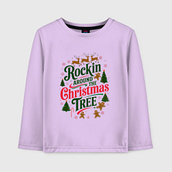 Детский лонгслив Новогодняя атмосфера rockin around the christmas t