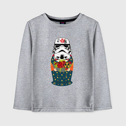 Лонгслив хлопковый детский Имперская матрёшка, цвет: меланж