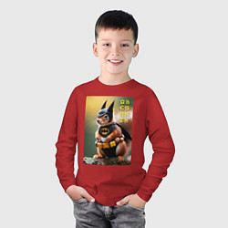 Лонгслив хлопковый детский Bat squirrel - oreshnik meme, цвет: красный — фото 2