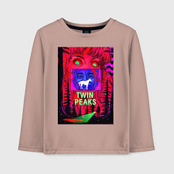 Лонгслив хлопковый детский Загадка Лоры Палмер, цвет: пыльно-розовый