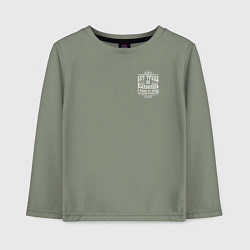 Лонгслив хлопковый детский Без труда не вытащишь и рыбку - белая надпись, цвет: авокадо
