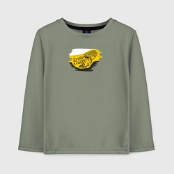 Лонгслив хлопковый детский Без труда не вытащишь и рыбку - имперский флаг и н, цвет: авокадо