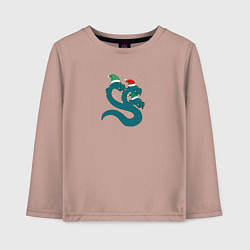 Лонгслив хлопковый детский Альфа легион гидра рождество, цвет: пыльно-розовый