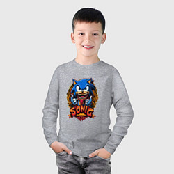 Лонгслив хлопковый детский Sonicexe, цвет: меланж — фото 2
