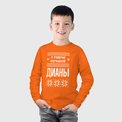 Лонгслив хлопковый детский С годом Дианы, цвет: оранжевый — фото 2