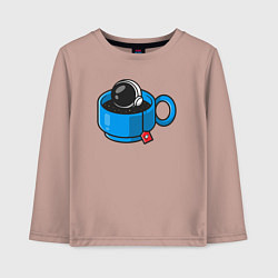 Лонгслив хлопковый детский Space tea, цвет: пыльно-розовый