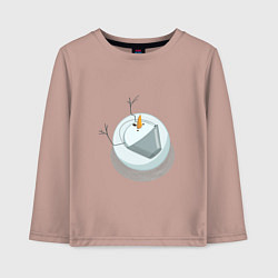 Детский лонгслив Снеговик вид сверху