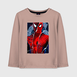 Лонгслив хлопковый детский Человек паук три паука, цвет: пыльно-розовый