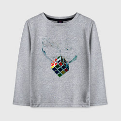 Лонгслив хлопковый детский Рубик в воде, цвет: меланж