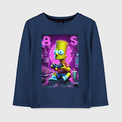 Лонгслив хлопковый детский Bart Simpson - cool gamer, цвет: тёмно-синий