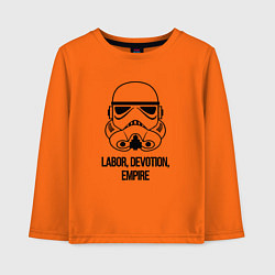Лонгслив хлопковый детский Empire labor devotion, цвет: оранжевый
