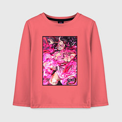 Лонгслив хлопковый детский Клинок рассекающий демонов Незуко в битве, цвет: коралловый