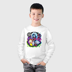 Лонгслив хлопковый детский Rick and Morty - we are Venom slime, цвет: белый — фото 2
