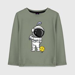 Лонгслив хлопковый детский Космический гольф, цвет: авокадо