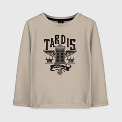 Лонгслив хлопковый детский Tardis time lord, цвет: миндальный