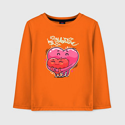 Лонгслив хлопковый детский Мой Валентин, цвет: оранжевый