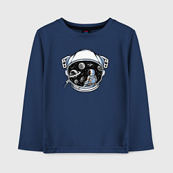 Лонгслив хлопковый детский В космическом пространстве, цвет: тёмно-синий