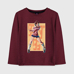 Лонгслив хлопковый детский Momo Ayase, цвет: меланж-бордовый