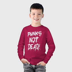 Лонгслив хлопковый детский Punk not dead, цвет: маджента — фото 2