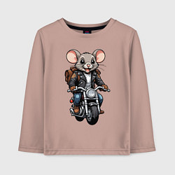 Лонгслив хлопковый детский Biker mice, цвет: пыльно-розовый