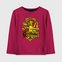 Лонгслив хлопковый детский Hogwarts - gryffindor logo, цвет: маджента