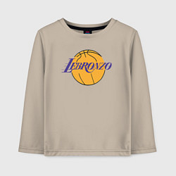 Лонгслив хлопковый детский Lebronzo, цвет: миндальный