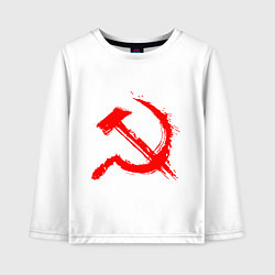 Детский лонгслив Sickle and hammer red paint