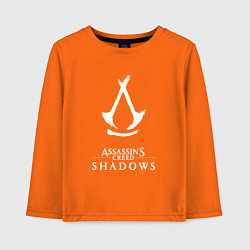 Лонгслив хлопковый детский Assassins creed - shadows white, цвет: оранжевый