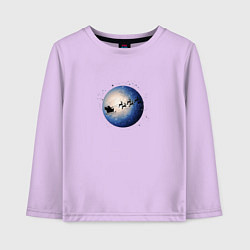 Детский лонгслив Санта на оленях - темный