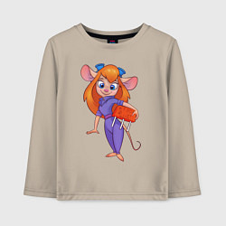 Лонгслив хлопковый детский Rescue rangers - Gadget Hackwrench, цвет: миндальный